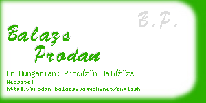 balazs prodan business card